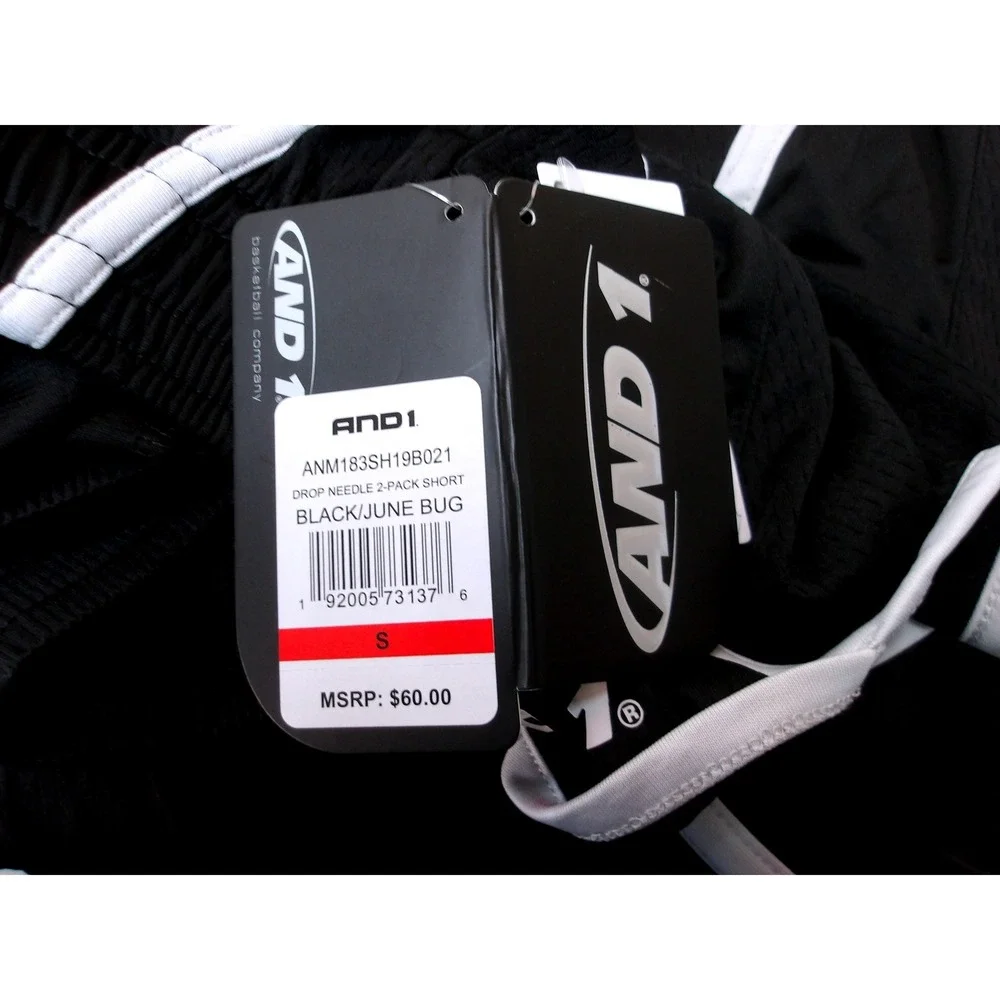 AND 1 Men's Black Athletic Basketball Gym‎ Shorts Activewear Sz S / #9199